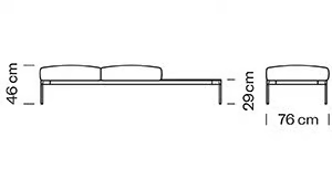 BLOOM 1230 - Upholstered modular fabric bench by Et al. - view 3